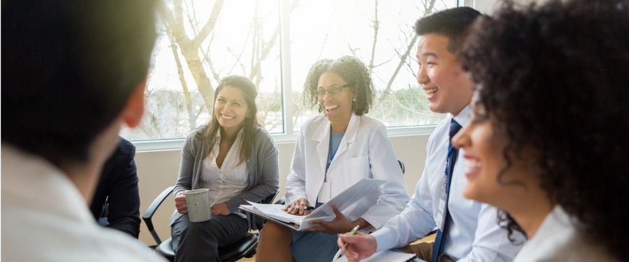 A group of diverse people in a medical setting