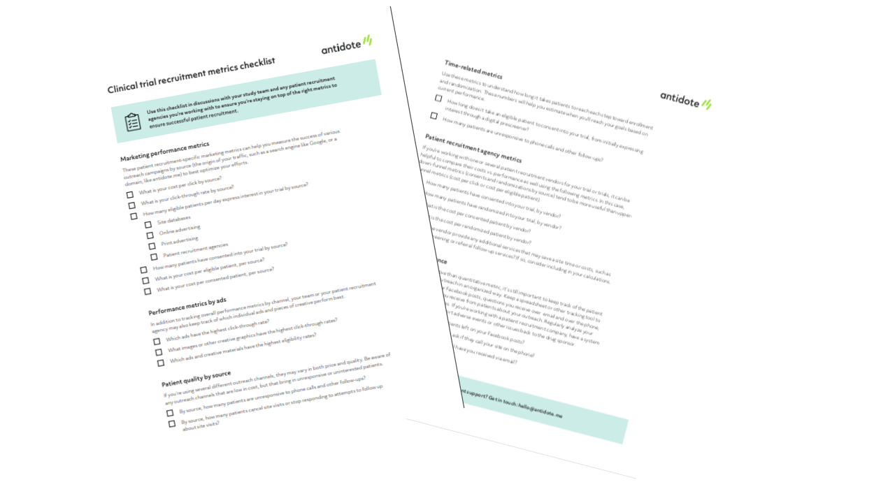 Clinical Trial Patient Recruitment Metrics [Checklist]